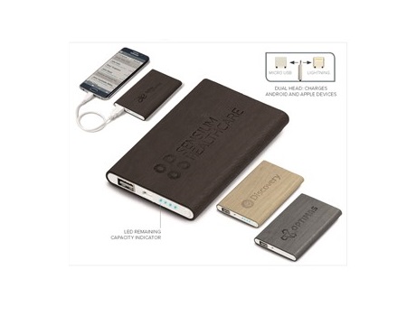 Oakridge Slim 4000mAh Power Bank - Beige, Bron or Grey