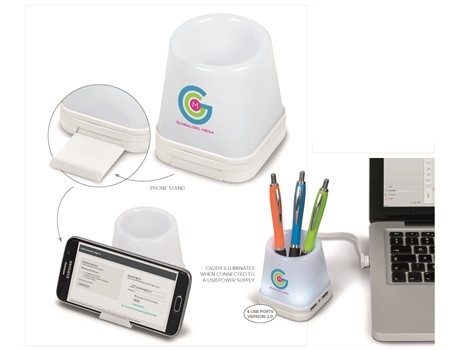 Luminate 3-in-1 Desk Caddy - White