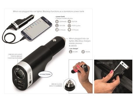 Blacktop 4-in-1 Car Tool & 2200mAh power bank