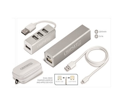 Odeon Power Bank & USB Hub Tech Set