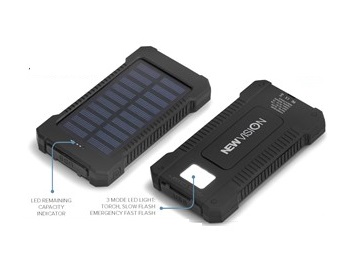 Rome Solar 8000mAh Power Bank SC - Black