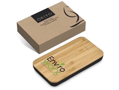 Okiyo Eco Friendly Sumatra 6000mAh Bamboo Wireless Power Bank