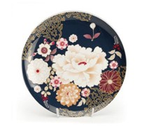 Maxwell & Williams Kimono Cake Plate Indigo Bl - Min Orders Appl Maxwell & Williams Kimono Cake Plate Indigo Bl - Min Orders Appl