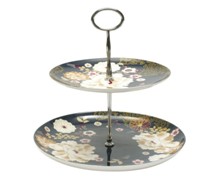 Maxwell & Williams Kimono 2 Tier Cake Std Blue - Min Orders Appl Maxwell & Williams Kimono 2 Tier Cake Std Blue - Min Orders Appl