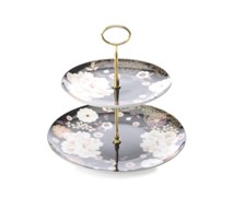 Maxwell & Williams Kimono 2 Tier Cake Std Blck - Min Orders Appl Maxwell & Williams Kimono 2 Tier Cake Std Blck - Min Orders Appl