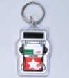 Petrol pump clear - takes printed insert - Customised Keyring