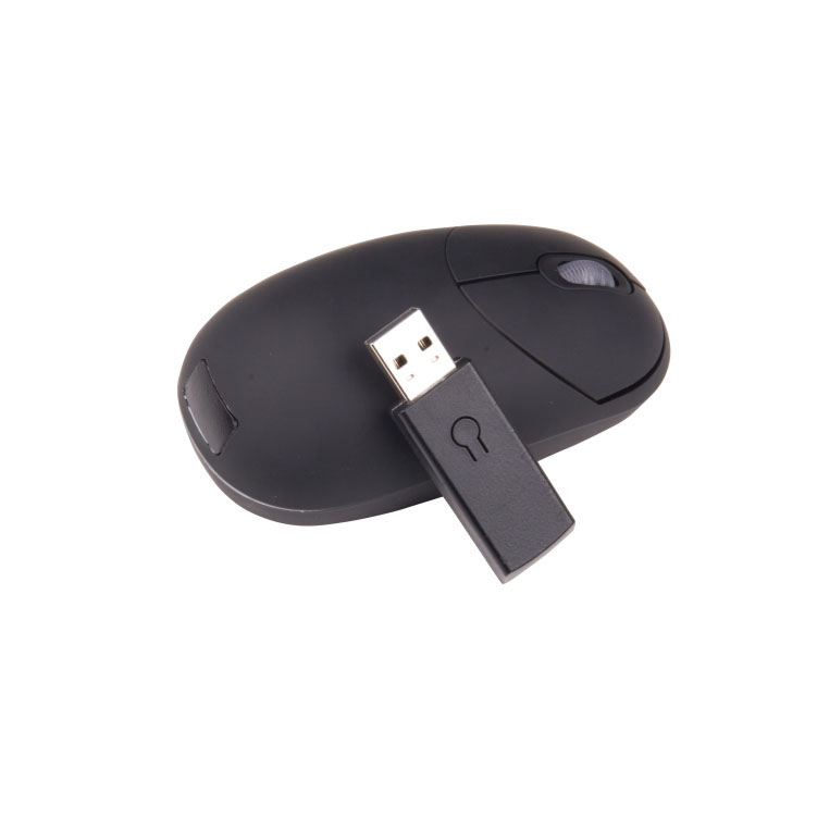 wireless mouse with integrated storage for the hub.