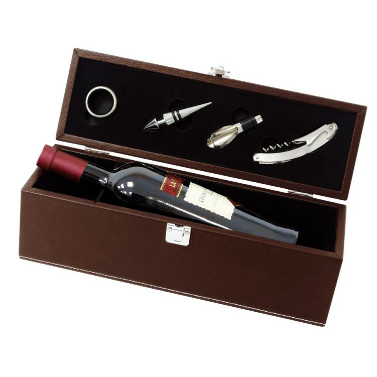 Luxurious wine box covered with leatherette finish