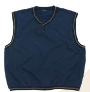 Sleeveless V-Ribbed Windbreaker - Navy / Yellow