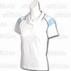 Ladies Balance Golf Shirt - White/Sky/Navy