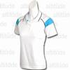 Ladies Balance Golf Shirt - White/Cyan/Black