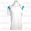 Balance Golf Shirt - White/Cyan/Black