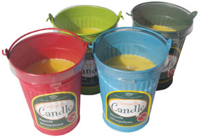 300g Bucket Candle Yellow - Min Order: 12