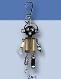 Wooden & Metal Robot Keyring 'Zahi'