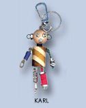Wooden & Metal Robot Keyring 'Karl'