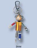 Wooden & Metal Robot Keyring 'Sam'