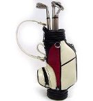 Golf Bag Pen Holder W/Out Clock. Available In Black, Brown, And