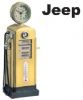 JEEP REPLICA GAS PUMP CLOCK WITH THERMOMETER