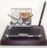 Executive Desk Set with Clock, Pen Holder and Notepad