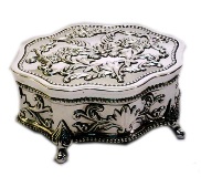 Silver Plated footed Trinket Box 4.5*10*18.5cm