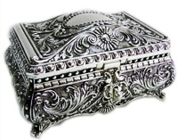 Silver Plated Jewellery Box 17cm Silver Plated Jewellery Box 17cm