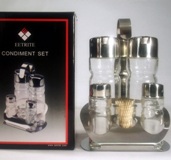 Stainless Steel & Glass Cruet Set