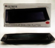 Black Rectangular Shallow Platter - 36.5cm