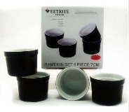 Black 4 Pc Ramekin Set - 7cm