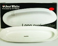 White Oval Long Platter 22 * 42cm