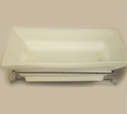 White Square Platter with Chrome Stand - 48cm