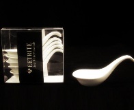 Set 6 White Hors Doeuvre Spoons - 9cm