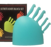 Eetrite Knife Set Teal Blue Knives & Holder