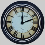 Black Iron Wall Clock - 32 cm Diameter