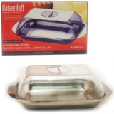 Stainless Steel Butter Dish with Clear Dome - 11cm