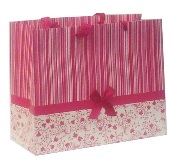Set 6 Gift Bags - Pink Stripes Large