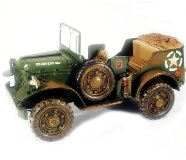 Model Motorcar Green American Jeep 18.5*35*17cm