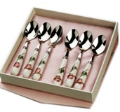 Ceramic Handle Teaspoon - 6 pc