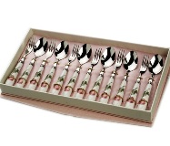 Ceramic Handle Teaspoon & Cake forks - 12 pc