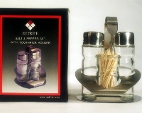 Stainless Steel & Glass Cruet Set