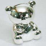 Silver Plated Teddy Money Box - 7.5cm