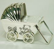 Silver Plated Pram money Box