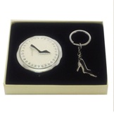 Bling Gift Set with Shoe Keyring and Compact mirror