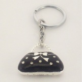 Keyring Black Handbag with Bow and bling