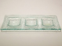 Rectangular Glass Platter With 3 Sections 31cm