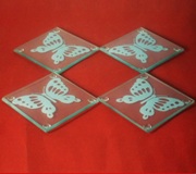 4 pc Coaster Set - Butterfly