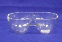 2 Division Glass Bowl 7.5 * 21 * 10cm 2 Division Glass Bowl 7.5 * 21 * 10cm
