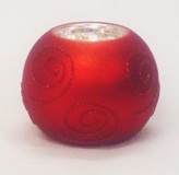 Round Tea Lite Holder Red - 6.5cm High