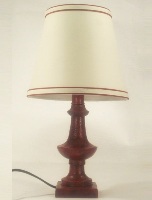 Red Turn Wood Desk lamp with Shade - 40cm