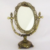 Antique looking Bronze standing Mirror 17.5*7.5*21.3cm