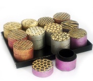 Set 12 Wooden Trinket Boxes - Multicolor